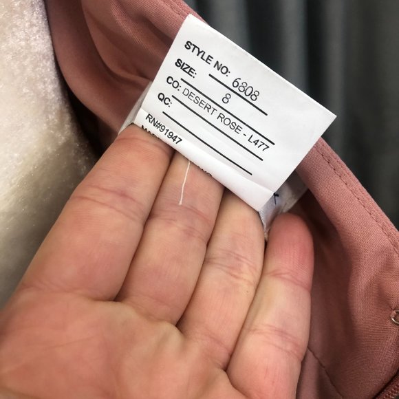 New Dessert Rose Crepe Dress, Halter Keyhole Back Bridesmaid Formal Leg Slit - Picture 13 of 14